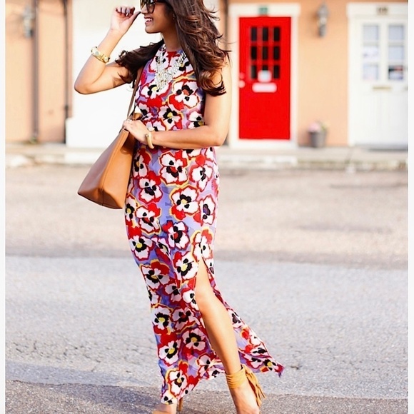 YUMI KIM Chelsea Pansy Floral Pure Silk Racerback Maxi Dress - Picture 5 of 15